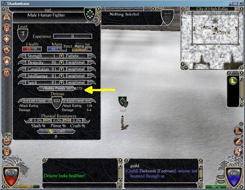 Hacking Shadowbane Ability Points